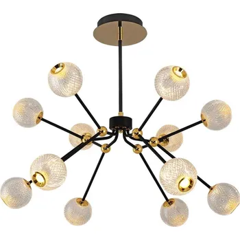 LED Lustr na tyči GELA 12xLED/5W/230V 3000K černá/zlatá