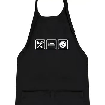 Kuchyňská zástěra Eat sleep florbal v řadě - Dětská zástěra na vaření - Univerzální velikost ( Černá )