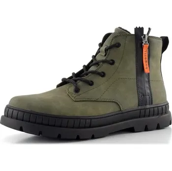 Pánská zimní obuv Bugatti šněrovací kotník se zipem zelený 325-AGA31-5500 - 45 | P697668