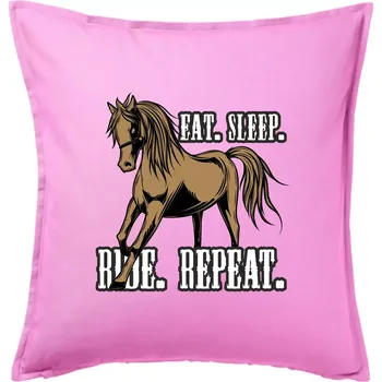 Polštář Eat Sleep Ride Repeat Western - Polštář 50x50 - 50x50 - Pouze potah ( Růžová )