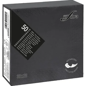 Papírový ubrousek INFIBRA Papírové ubrousky New Soft-touch 2vrstvy 33x33cm černá - 50ks
