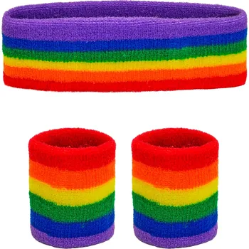 Karnevalový doplněk Duhová potítka s čelenkou