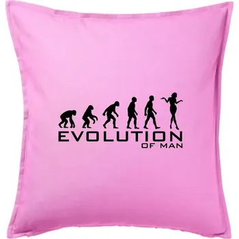 Polštář Evoluce muže - Polštář 50x50 - 50x50 - Pouze potah ( Růžová )