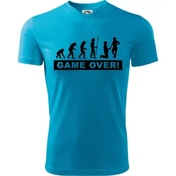 Chlapecké tričko Game over evoluce - Dětské triko sportovní (dresovina) - 122 cm/6 let ( Světlý tyrkys )