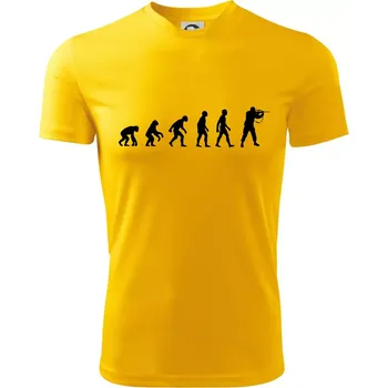Chlapecké tričko Evoluce vojáka - stojící - Dětské triko sportovní (dresovina) - 122 cm/6 let ( Žlutá )