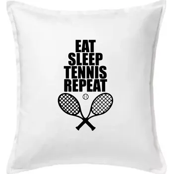 Polštář Eat sleep tennis - Polštář 50x50 - 50x50 - Pouze potah ( Bílá )
