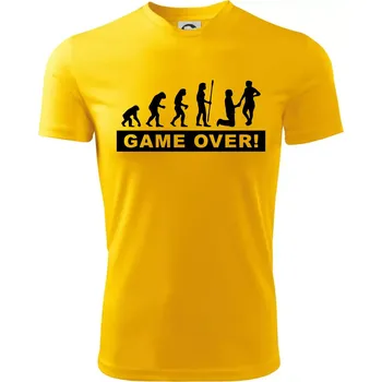 Chlapecké tričko Game over evoluce - Dětské triko sportovní (dresovina) - 134 cm/8 let ( Žlutá )