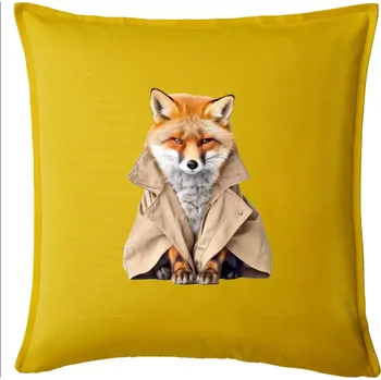 Polštář Liška v kabátu - Polštář 50x50 - 50x50 - Pouze potah ( Žlutá )