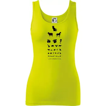 Oční test zvířatka - Dámské tílko - XS ( Limetková )