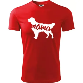 Chlapecké tričko Zlatý retrívr máma obrys - Dětské triko sportovní (dresovina) - 122 cm/6 let ( Červená )