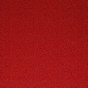 SWAFING Bavlněná látka vánoční Neuss jemný zlatý puntík červená