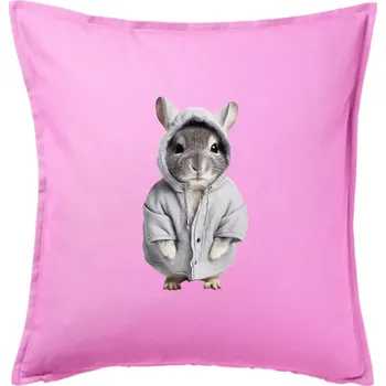 Polštář Křeček v mikině - Polštář 50x50 - 50x50 - Pouze potah ( Růžová )
