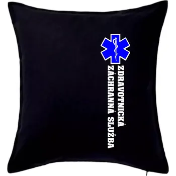 Polštář Hvězda života - zdravotnická záchranná služba - Polštář 50x50 - 50x50 - Pouze potah ( Černá )
