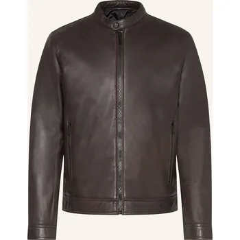 Strellson Pánská Kožená Bunda Jace Slim, tmavě hnědá, 50