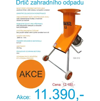 Drtič větví VARES SHARK 2,2 drtič zahradního odpadu 2,2 kW - MODEL 2021