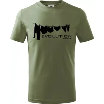 Evoluce spodního prádla - Tričko dětské bavlněné - 158 cm/12 let ( Khaki )