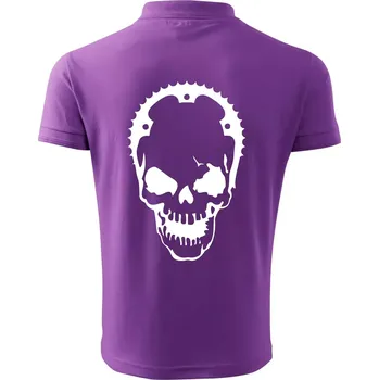 Pánská košile Rozeta lebka - Polokošile pánská Pique Polo 203 - 4XL ( Fialová )