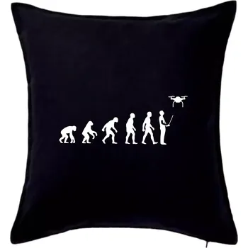 Polštář Dron evoluce - Polštář 50x50 - 50x50 - Pouze potah ( Černá )