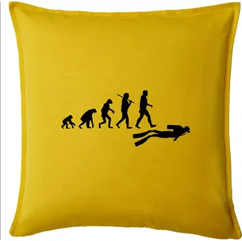 Polštář Evoluce potápění - Polštář 50x50 - 50x50 - Pouze potah ( Žlutá )