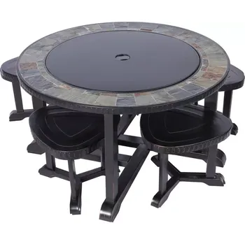 STREND PRO Zahradní ohniště Grill, 4 židle, 75 x 105 cm