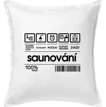 Polštář Čárový kód - sauna - Polštář 50x50 - 50x50 - Včetně výplně ( Bílá )