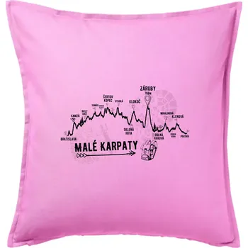 Polštář Profil Malé karpaty - Polštář 50x50 - 50x50 - Pouze potah ( Růžová )