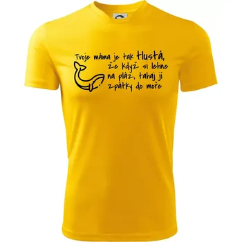 Chlapecké tričko Tvoje mama je tak tlustá - moře - Dětské triko sportovní (dresovina) - 134 cm/8 let ( Žlutá )