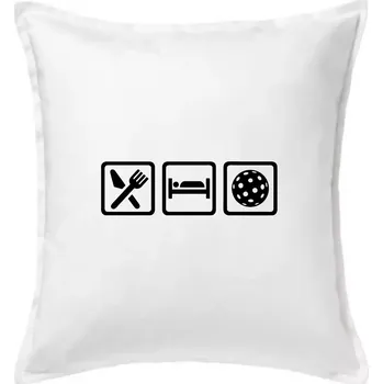 Polštář Eat sleep florbal v řadě - Polštář 50x50 - 50x50 - Pouze potah ( Bílá )