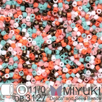 Korálek Korálky Miyuki Delica 11/0. Barva Summer Vibe Mix DB3127. Balení 5g