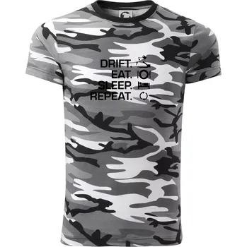 Pánská móda Drift Eat Sleep Repeat - Army CAMOUFLAGE - XS ( Šedý maskáč )