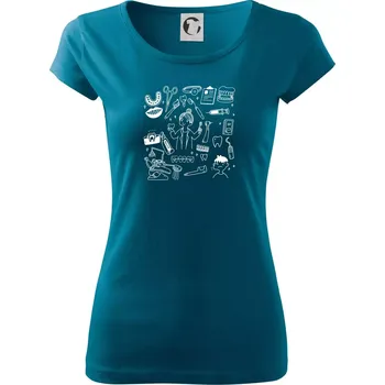 Dámské tričko Veselá zubařka - Dámské triko Pure - M ( Petrolejová )