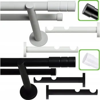 Garnýž VOPPI GARNÝŽ DVOJITÁ LOFT 25+19MM 360 CM ČERNÁ