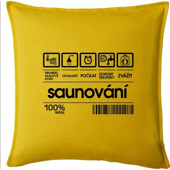 Polštář Čárový kód - sauna - Polštář 50x50 - 50x50 - Pouze potah ( Žlutá )