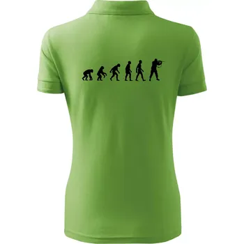 Evoluce vojáka - stojící - Polokošile dámská Pique Polo - 2XL ( Trávově zelená )