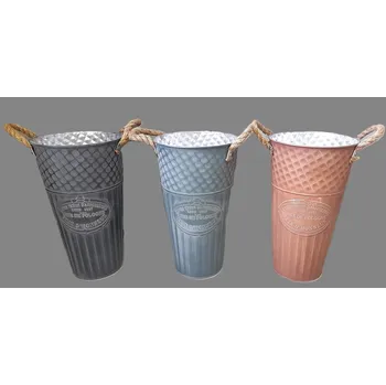 Zahradní dekorace Prodex Import Kyblík provaz. ucha střední 3 druhy