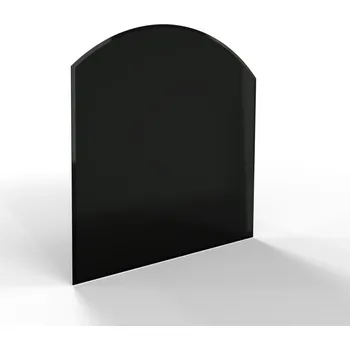 Sklo pod kamna - FLAMINGO Oblouk 1000x1000 mm, černé, fazeta / R725 / 6 mm