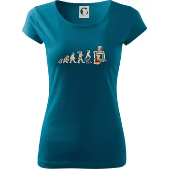 Evoluce 3D tisk - Dámské triko Pure - XL ( Petrolejová )