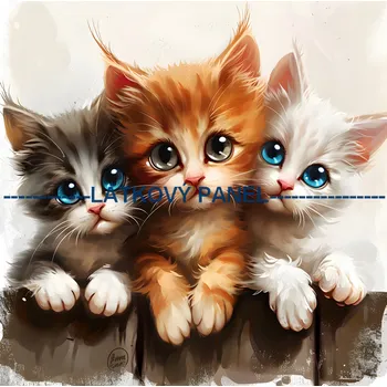 Látkový panel - Kočka - KČ-174 Velikost: 15x15cm, Materiál: Kočárkovina