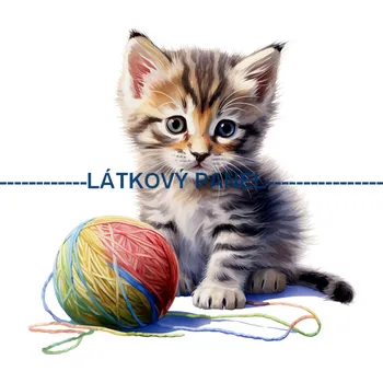 Látkový panel - Kočka - KČ-158 Velikost: 45x45cm, Materiál: Teplákovina nepočesaná