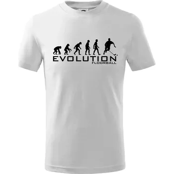 Chlapecké tričko Evoluce Floorball - Tričko dětské bavlněné - 98 cm / 2 roky ( Bílá )