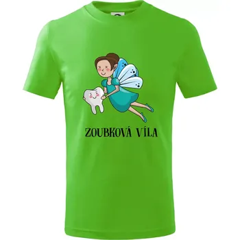 Chlapecké tričko Zoubková víla - Tričko dětské bavlněné - 98 cm / 2 roky ( Apple Green )