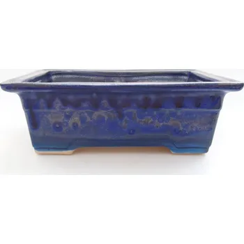 Květináč Keramická bonsai miska 18,5 x 13 x 6,5 cm modrá