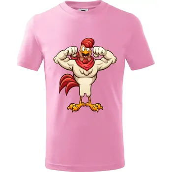 Svalnatý kohout - Tričko dětské bavlněné - 158 cm/12 let ( Růžová )