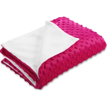 deka Dětská oboustranná deka Minky puntíky/Polar MKP-018 Purpurová 100x150 cm