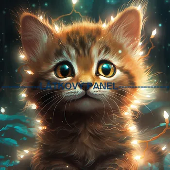 Látkový panel - Kočka - KČ-129 Velikost: 30x30cm, Materiál: Teplákovina nepočesaná