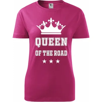 Purpurové dámské tričko Queen of the road - dárek pro řidičku kamionu - barva purpurová - velikost S