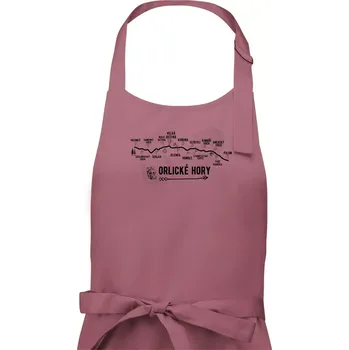 Kuchyňská zástěra Profil Orlických hor - Pánská zástěra na vaření - Univerzální velikost ( Starorůžová )