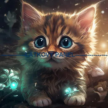 Látkový panel - Kočka - KČ-119 Velikost: 25x25cm, Materiál: Kočárkovina