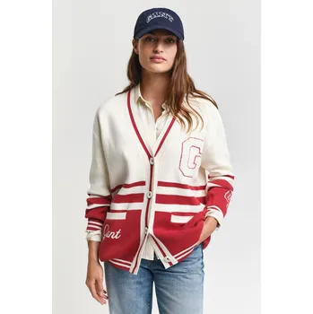 Dámský svetr KARDIGAN GANT VARSITY CARDIGAN CREAM
