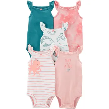 Kojenecký body CARTERS CARTER'S Body bez rukávů Pink Ocean holka 5ks 9m